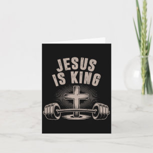 Carte Jesus Est Roi Haltère Croix Drôle De Workout Chrét