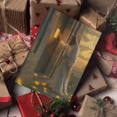 Carte Jésus frappe à une porte rustique