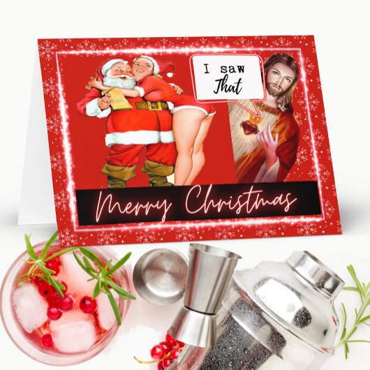 Carte Jesus - I saw that - Retro Christmas Card Funny