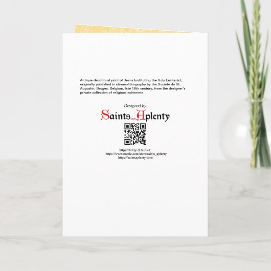 Carte Jésus Instituant l'Eucharistie (SAU45 ; pour les E (Dos)