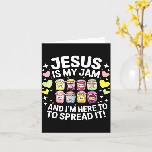 Carte Jesus Is My Jam And Im Here To Spread Christian Bi (Fleur jaune)
