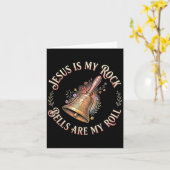 Carte Jesus Is My Rock Bells Are My Roll Funny Handbell  (Fleur jaune)