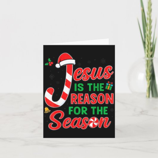 Carte Jesus Is Reason For Season Christian Christmas Pjs (Devant)
