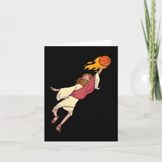 Carte Jésus Jouant Au Basket (Devant)