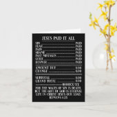 Carte Jésus L'A Payé Tout Reçu Bible Chrétienne Romains (Fleur jaune)