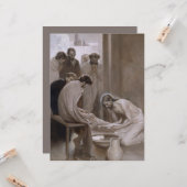 Carte Jésus Lave les pieds de ses disciples (Devant/Arrière en situation)