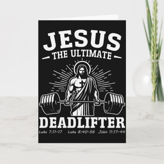 Carte Jésus Le Deadlifter Ultime (sur le dos) (Devant)