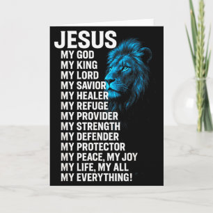 Carte Jésus - Lion Roi Chrétien Seigneur Sauveur Foi