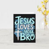 Carte Jesus Loves You Bro Christian Religious (Fleur jaune)