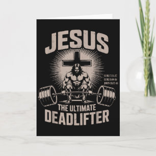 Carte Jésus l'ultime Deadlifter Muscle Kid Drôle Chr