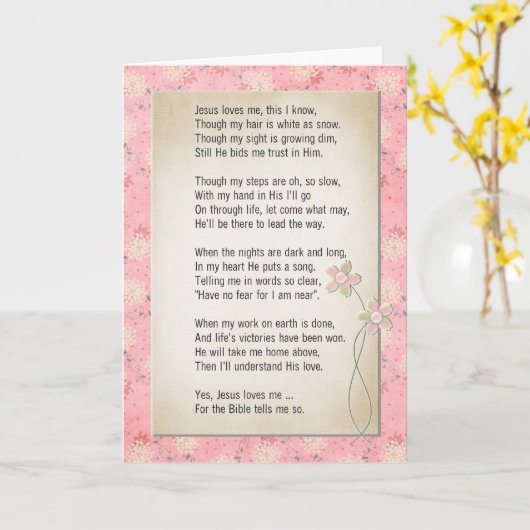 Carte Jésus m'aime (Fleur jaune)