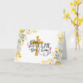 Carte Jésus m'aime Ce que je connais, Croix et Fleurs (Fleur jaune)