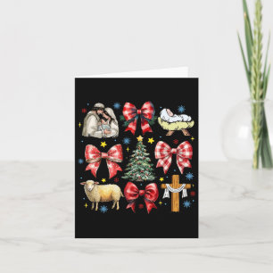 Carte Jésus Naissance Coquette Noël Bow Nativité Scène