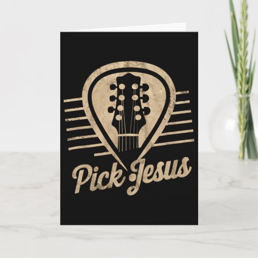 Carte Jésus Plectre Musique Pasteur Joyeuses Pâques (Devant)