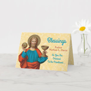 Carte Jésus qui maintient l'Eucharistie (SNV 050)
