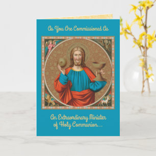 Carte Jésus qui maintient l'Eucharistie (SNV 050)