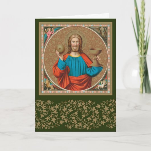 Carte Jésus qui maintient l'Eucharistie (SNV 050) (Devant)