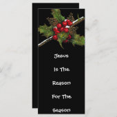 Carte JÉSUS RAISON POUR LA SAISON : Holly : Art (Devant / Derrière)