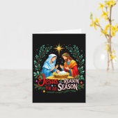 Carte Jesus Reason For The Season Nativity Christmas Des (Fleur jaune)