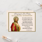 Carte Jésus Religieux Sainte Thérèse d'Avila Prière (Devant/Arrière en situation)