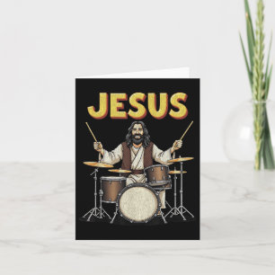 Carte Jesus Rocks Musique Drôle Christian Drummer Design