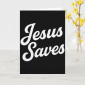 Carte Jésus Sauve Écriture Vintage  (Fleur jaune)