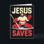 Carte Jésus Sauve Gardien de Hockey sur Glace Joueur Chr<br><div class="desc">Jésus Sauve Gardien de Hockey sur Glace Joueur Chrétien T-shirt Drôle</div>