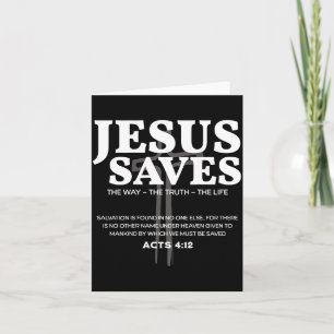 Carte Jésus Sauve Verset Biblique Actes 4_12 Chrétien