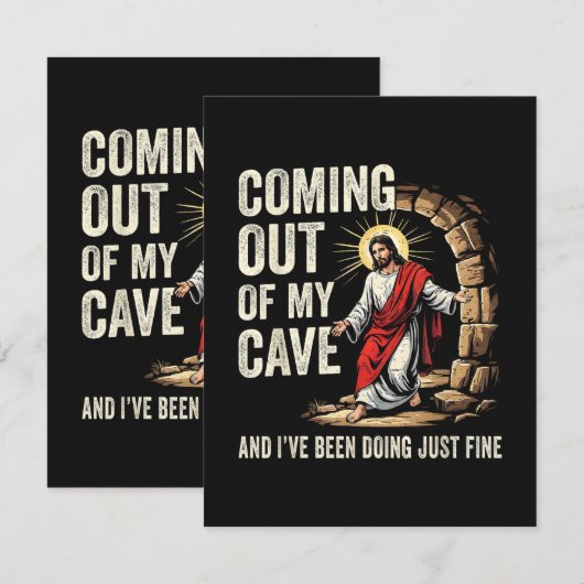 Carte Jésus sortant de ma grotte (Devant / Derrière)