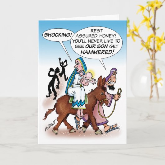 Carte Jésus "tabassé" - (Fleur jaune)