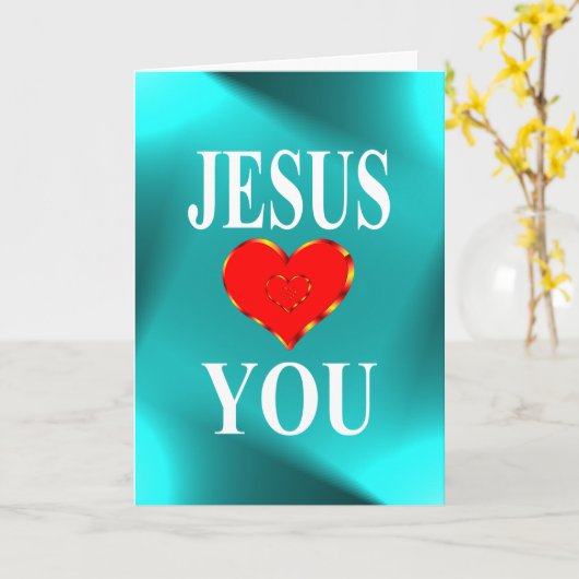 Carte Jésus t'aime Salut éternel (Fleur jaune)