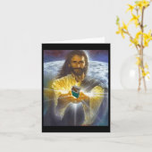 Carte Jésus tenant des cigarettes, Drôle Jésus (Fleur jaune)