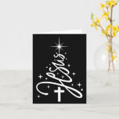 Carte Jesus Tree Christian Christmas Faith Snowflakes Cr (Fleur jaune)