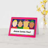 Carte Jésus vous aime ! (Fleur jaune)