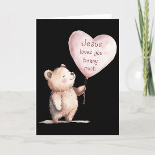 Carte Jésus vous aime beaucoup Mignon Enfants Chrétiens