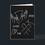 Carte Jésus vous aime Langue des signes chrétienne<br><div class="desc">Jésus vous aime Langue des signes chrétienne</div>