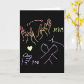 Carte Jésus vous aime Langue des signes Langue des signe (Fleur jaune)