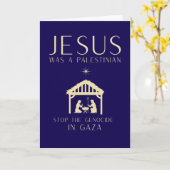 Carte Jesus Was A Palestinian Christmas Custom Message (Fleur jaune)