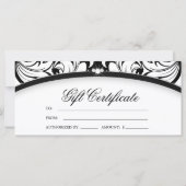 Carte Jet Black Holiday Certificat cadeau Classy Damask (Dos)