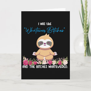 Carte J'étais Comme Tee Sloth Yoga Méditation Machine à