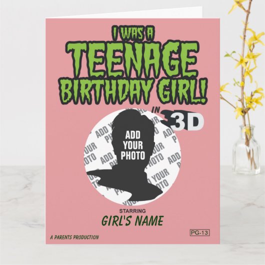 Carte J'Étais Une Fille D'Anniversaire ! (Fleur jaune)