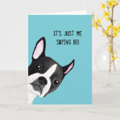 Carte Jeter un coup d'oeil Boston Terrier a illustré la (Fleur jaune)