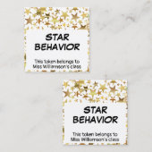 Carte JETON COMPORTEMENT STAR élémentaire de la ma (Devant / Derrière)