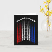 Carte Jets de combat avec drapeau américain 4 juillet pa (Fleur jaune)