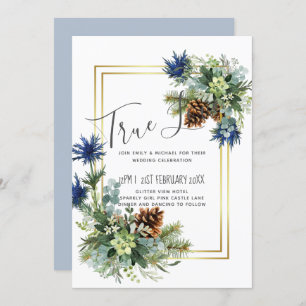 Carte Jeu bleu d'hiver Eucalyptus Mariage Wonderland
