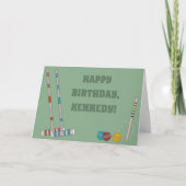 Carte Jeu Croquet Jeu Personnalisé Anniversaire (Devant)
