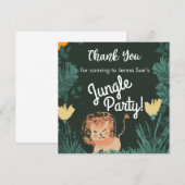 Carte Jeu d'anniversaire de la jolie Jungle Lion Art Saf (Devant / Derrière)
