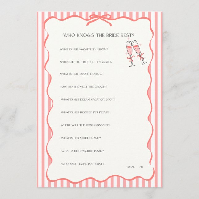 Carte Jeu de Baby Shower  (Devant)