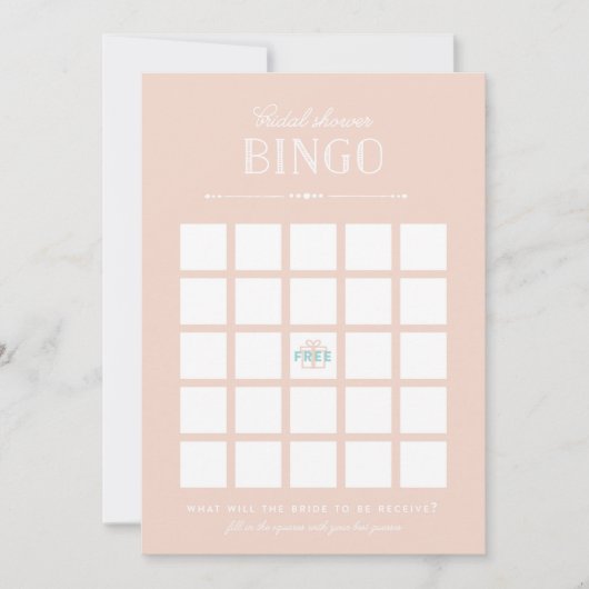 Carte Jeu de Baby Shower - Bingo (Devant)