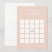 Carte Jeu de Baby Shower - Bingo (Devant / Derrière)